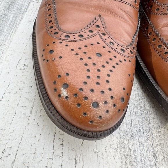 Salvatore Ferragamo Firenze Oxford Brogue Dress Shoes Men\'s 11B English Tan main image 12